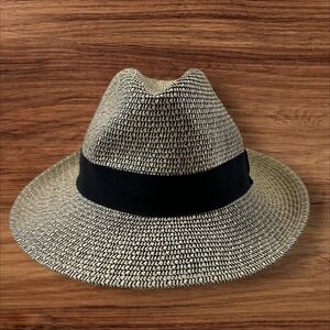 Wallaroo Josie Fedora Hat -‎ Straw Woven Black Band Sun Protection
